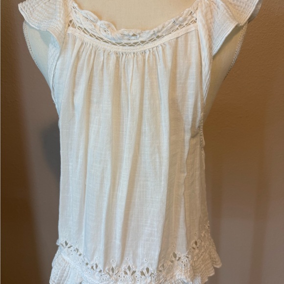 Free People White Lace Embroidered Blouse - Picture 2 of 4